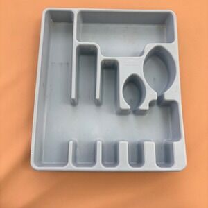 Vintage Rubbermaid Silverware Drawer Organizer‎ Utensil Flatware Tray Blue 2922